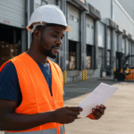 Logisticien africain supervisant la distribution des marchandises.