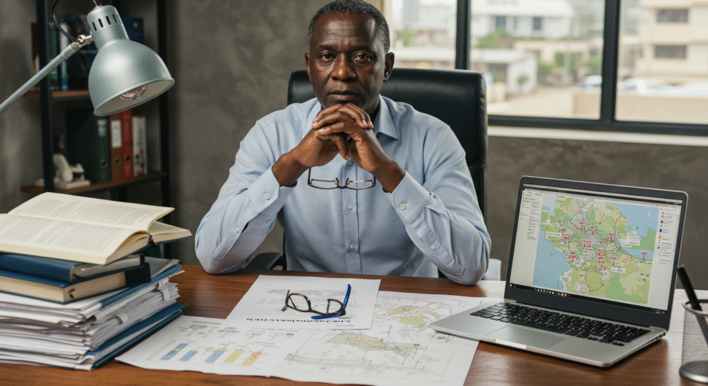 Entrepreneur africain confronté à des défis d’implémentation ISO 14001.