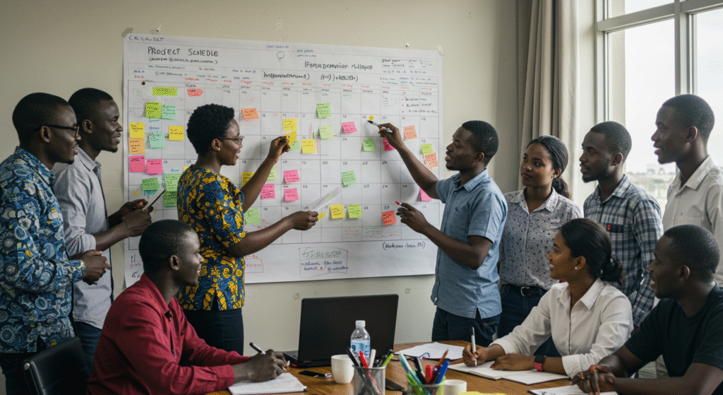 Plan de mise en œuvre du management participatif dans une entreprise africaine.