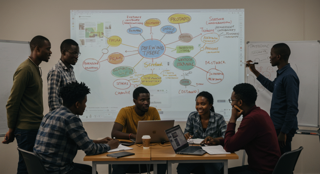 Équipe africaine mobilisant l’intelligence collective.