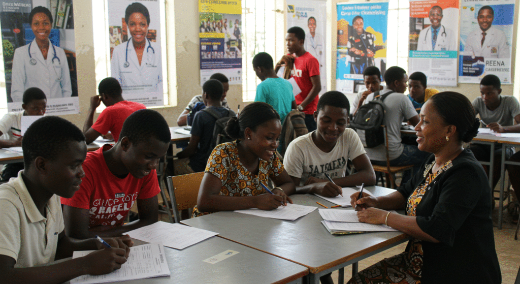 Jeunes africains en entretien