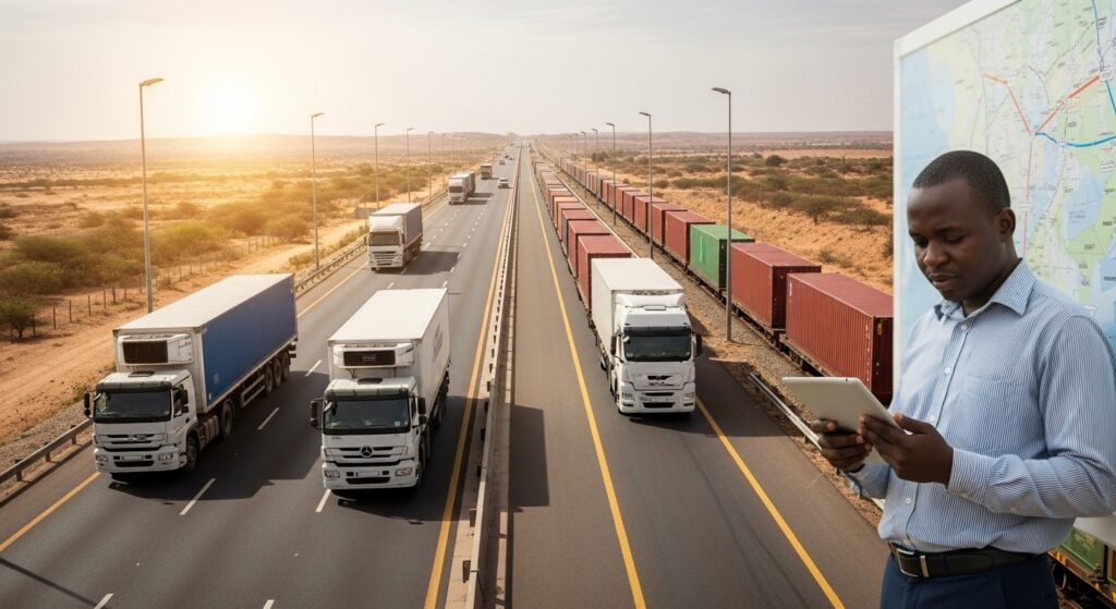 Logisticien africain analysant les infrastructures de transport africaines modernes.